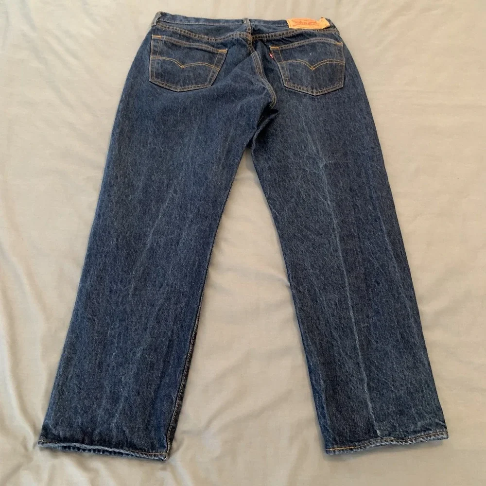 Levis‎ 501 Jeans Mens 36x30 Blue Denim Straight Leg Button Fly Classic Fit
